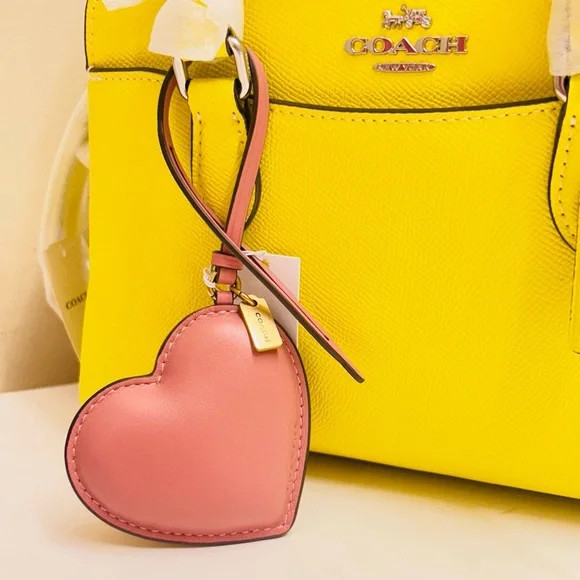 Coach Genuine Leather Puffy Heart Bag Charm/ Keychain - Picture 6 of 15